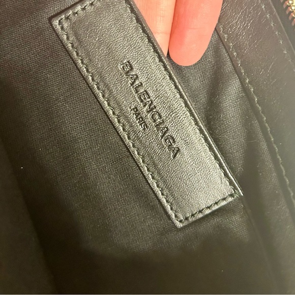 Balenciaga Canvas Striped Navy Clip Unisex Pouch - Picture 5 of 9